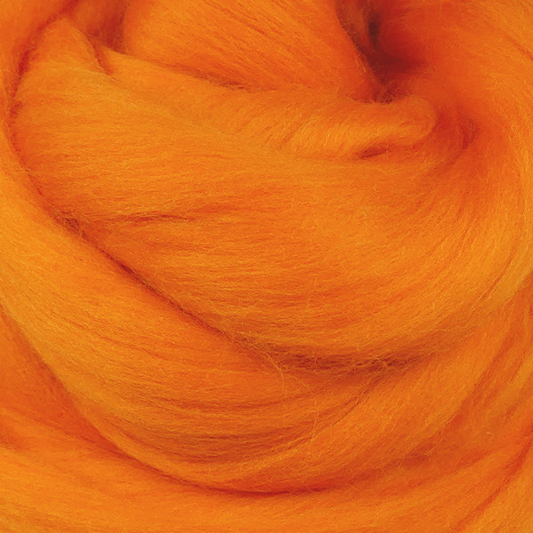 Merinowolle im Kammzug, orange