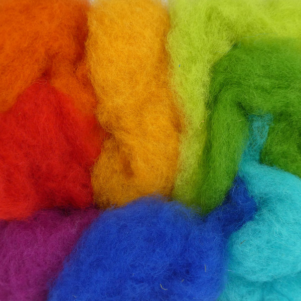 Bergschafwolle, Sortimente, 8 Farben, abgepackt, 100g